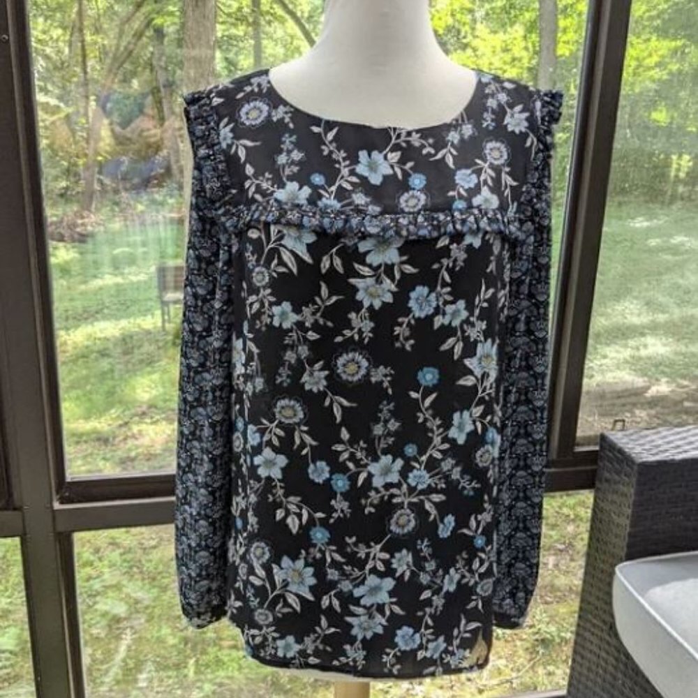 Loft floral long sleeves‎ blouse Small